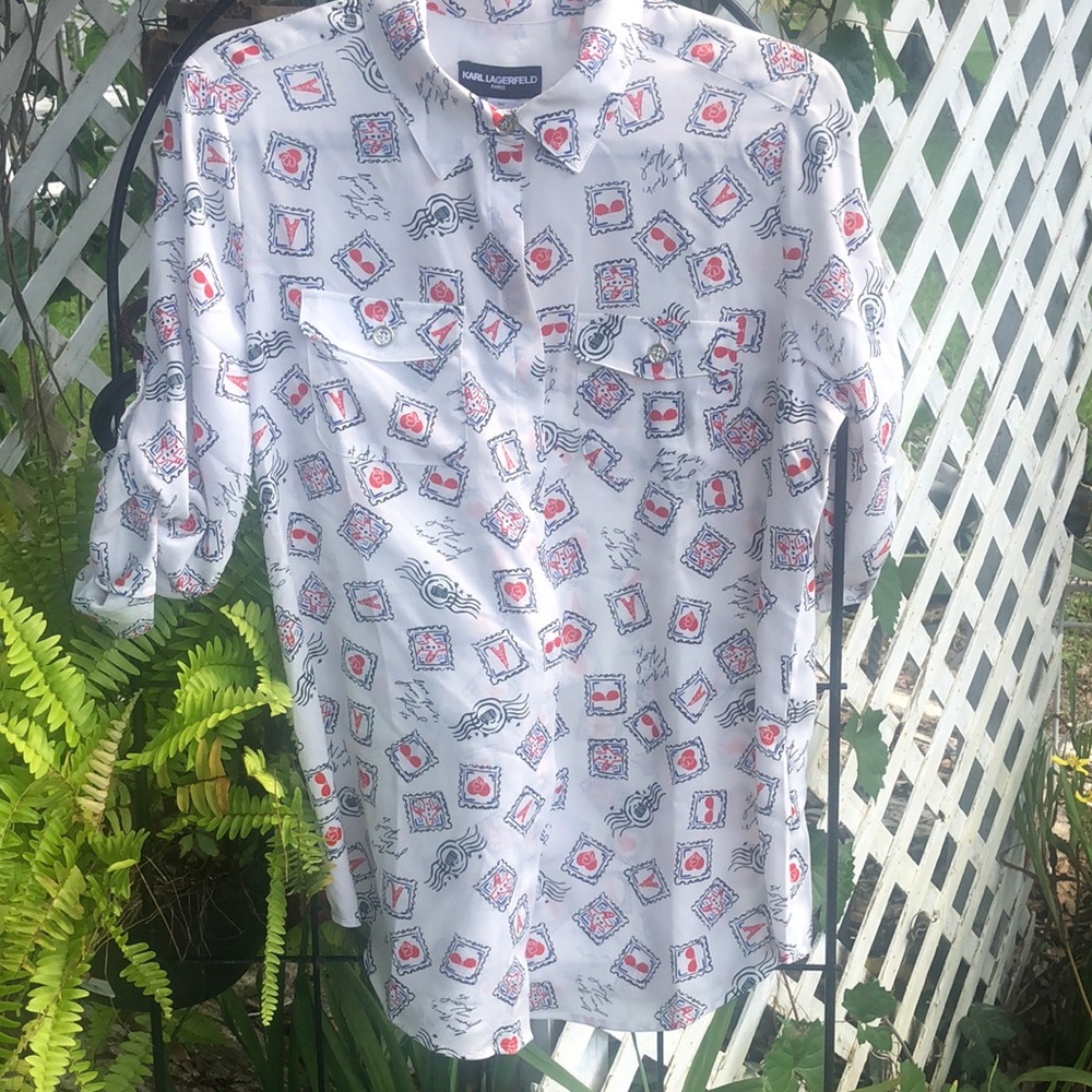 Karl Lagerfeld love paris blouse brand new
